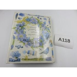 Marjolein Bastin Blue Floral Memories Photo Album Scrapbook Cardboard Bird unuse